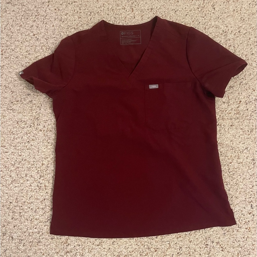Figs Burgendy scrub set women medium